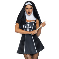 Костюм монашки Leg Avenue Naughty Nun XS, платье, головной убор