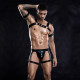 Эротический комплект для мужчин трусы + портупея One Size Black