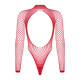 Сетчатый бодистокинг с длинным рукавом Obsessive B126 teddy red XL/XXL, красный