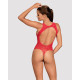 Ажурный бодистокинг с эффектом шнуровки Obsessive B120 teddy red S/M/L, красный (мятая упаковка!!!)
