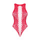 Ажурный бодистокинг с эффектом шнуровки Obsessive B120 teddy red S/M/L, красный (мятая упаковка!!!)