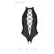 Боди из эко-кожи с имитацией шнуровки и открытым доступом Passion NANCY BODY S/M, black