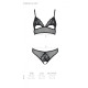 Комплект браллет с ажурным лифом и открытыми трусиками Passion CHRISTA SET Open Bra 2XL/3XL black