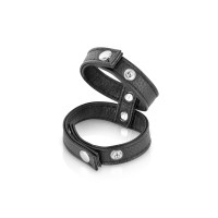 Двойное эрекционное кольцо с обхватом для мошонки Fetish Tentation Double Сockring