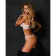Комплект Obsessive Premisis White 3-pcs crotchless set S/M