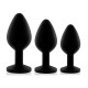 Набор анальных пробок с кристаллом Rianne S: Booty Plug Set Black, диаметр 2,7см, 3,5см, 4,1см