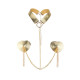 Пестис-сердечка з пензликами та чокером JSY Nipple Sticker RT236114 Golden