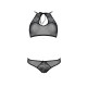 Комплект: бра, трусики с ажурным декором и открытым шагом Passion URSULA SET XXL/XXXL, black