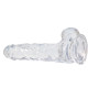 Прозрачный фаллоимитатор на присоске ADDICTION — Clear Dildo with Balls 8″, вибропуля в подарок