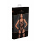 Боді Noir Handmade F242 Tulle body with patterned flock embroidery - L