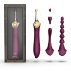 Мультифункциональный вибратор Zalo — Bess 2 Velvet Purple, 4 насадки, подогрев