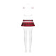 Эротический костюм школьницы с мини-юбкой Obsessive Schooly 5pcs costume S/M, бело-красный, топ, юбк