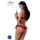 Комплект белья Passion Exclusive CHERRY SET OpenBra S/M, red, открытый лиф, трусики-юбочка