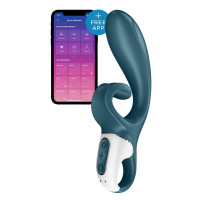 Смарт вибратор кролик Satisfyer Hug Me Bluegrey, 2 мотора, диаметр 4,2см, широкая клиторальная часть