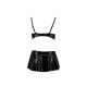 Комплект белья под латекс Passion DEBY SET L/XL, black, лиф, мини-юбочка, стринги