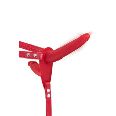 Двойной страпон с вибрацией Fetish Tentation Vibrating Strap-On Red (мятая упаковка!!!)