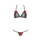 Комплект белья Passion MELISSA BIKINI XXL/XXXL, black, лиф со шнуровкой и трусики стринги