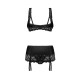 Комплект Obsessive Lecille 3-pcs crotchless set 2XL/3XL