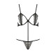 Комплект белья Passion Exclusive QUENTRIS BIKINI XXL/XXXL, black, стринги и полуоткрытый лиф