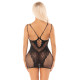 Платье Leg Avenue Lace and Net Mini Dress with Dual Strap One Size, Black