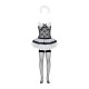 Еротичний костюм покоївки зі спідницею Obsessive Housemaid 5 pcs costume L/XL, чорно-білий, топ з пі