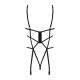 Боді зі стреп із доступом Obsessive Badossa crotchless teddy L/XL, чорний
