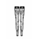 Панчохи Noir Handmade F243 Tulle stockings with patterned flock embroidery - XXL