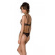 Эротическое боди Passion MARINA BODY, XXL/XXXL, beige, с открытыми чашками