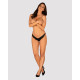 Полупрозрачные трусики с подвеской Obsessive Ivannes panties black S/M, черные