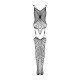 Ажурный бодистокинг под паутину Obsessive Bodystocking G325 black S/M/L, черный, комбинезон, имитаци