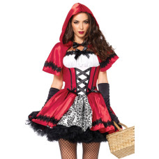 Эротический костюм Красной шапочки Leg Avenue Gothic Red Riding Hood M, платье, накидка