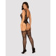 Бодистокинг Obsessive Bodystocking F237 XL/XXL, растительное плетение, имитация чулок
