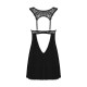 Сорочка бэби-долл с кружевом на груди Obsessive Donna Dream babydoll M/L Black, стринги