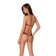 Сетчатое боди с кружевом на груди Passion SATARA BODY L/XL red