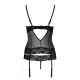 Корсет с открытой грудью Passion Exclusive NORTH CORSET L/XL, black, пажи, трусики, шнуровка
