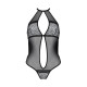 Сетчатое боди с кружевом на груди Passion SATARA BODY L/XL black
