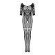 Сетчатый бодистокинг с имитацией подвязок Obsessive Bodystocking G329  XL/XXL, black, с доступом
