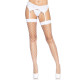 Чулки в крупную сетку Leg Avenue Fence Net Thigh Highs White, one size