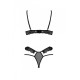 Эротический комплект Passion DOLLY SET, S/M, black, с открытыми чашками