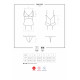 Сатиновый кружевной корсет Obsessive 810-COR-2 babydoll & thong L/XL, белый, корсет, танга