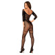 Сетчатый бодистокинг с имитацией подвязок Obsessive Bodystocking G329  XL/XXL, black, с доступом