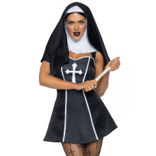 Костюм монашки Leg Avenue Naughty Nun L, платье, головной убор
