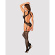 Ажурный бодистокинг с отверстиями Obsessive Bodystocking G327 black S/M/L, черный, комбинезон, с дос