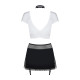 Эротический костюм секретарши Obsessive Secretary suit 5pcs black L/XL, черно-белый, топ, юбка, стри
