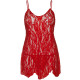 Сорочка беби-долл Leg Avenue Rose Lace Flair Chemise Red, One Size	
