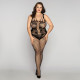 Бодистокинг на все тело с сеткой и кружевом Size Plus Black