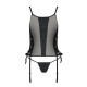 Сетчатый корсет из экокожи Passion MALWIA CORSET 4XL/5XL black, с люверсами и съемными пажами