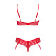 Комплект Obsessive Ingridia 2-pcs crotchless set M/L, червоний, з доступом, відкриті груди