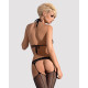 Сетчатый бодистокинг с имитацией топа, пояса и чулок Obsessive Bodystocking N108 S/M/L, черный, комб