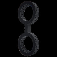 Наручники из силикона Doc Johnson The Cuffs Large - Black, хорошо тянутся, для рук и для ног